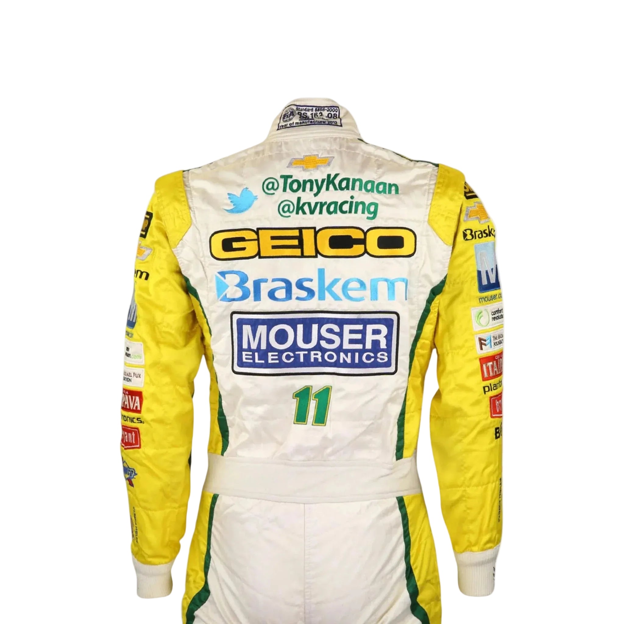 2012 Tony Kanaan KV Racing Technology IndyCar printed Race Suit