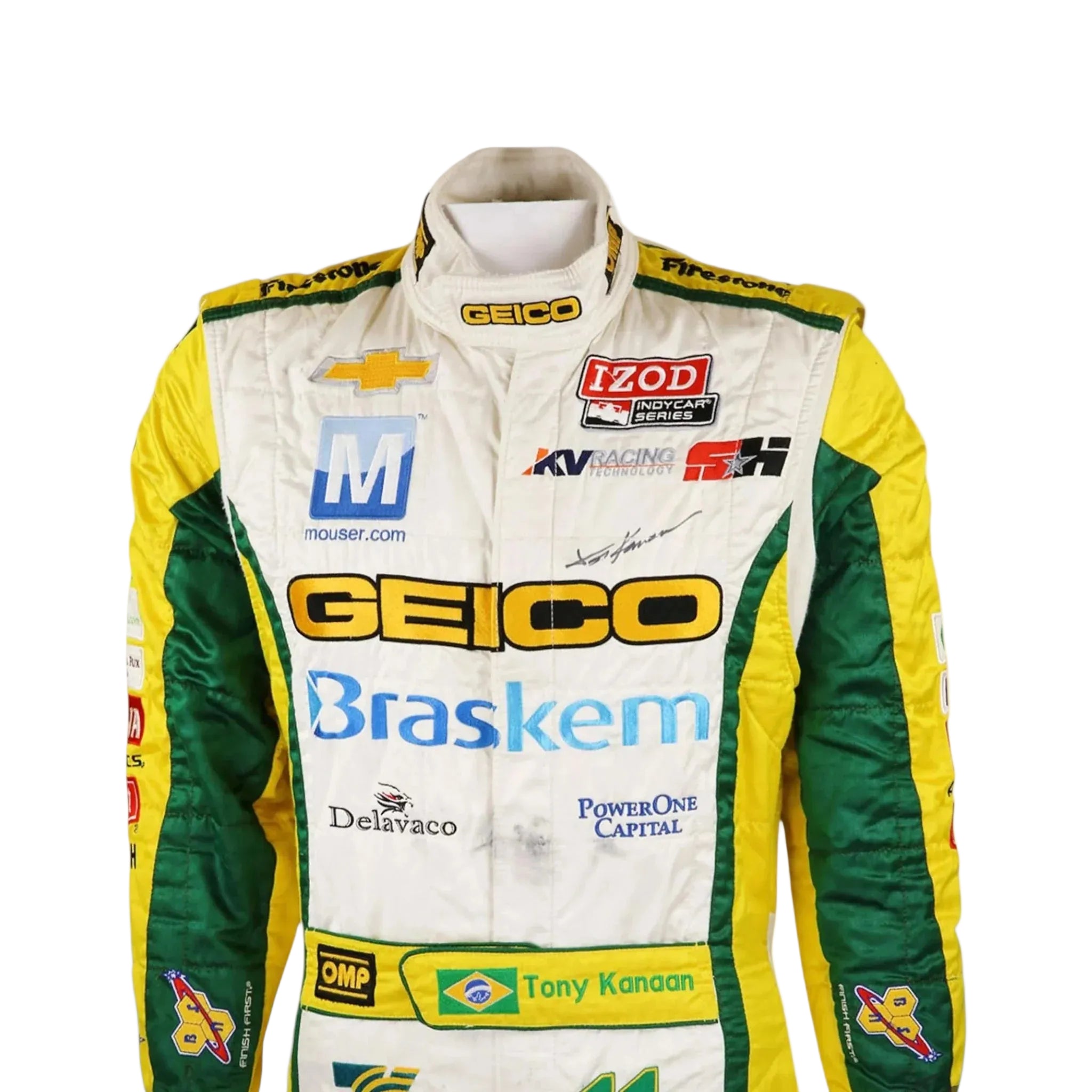 2012 Tony Kanaan KV Racing Technology IndyCar printed Race Suit