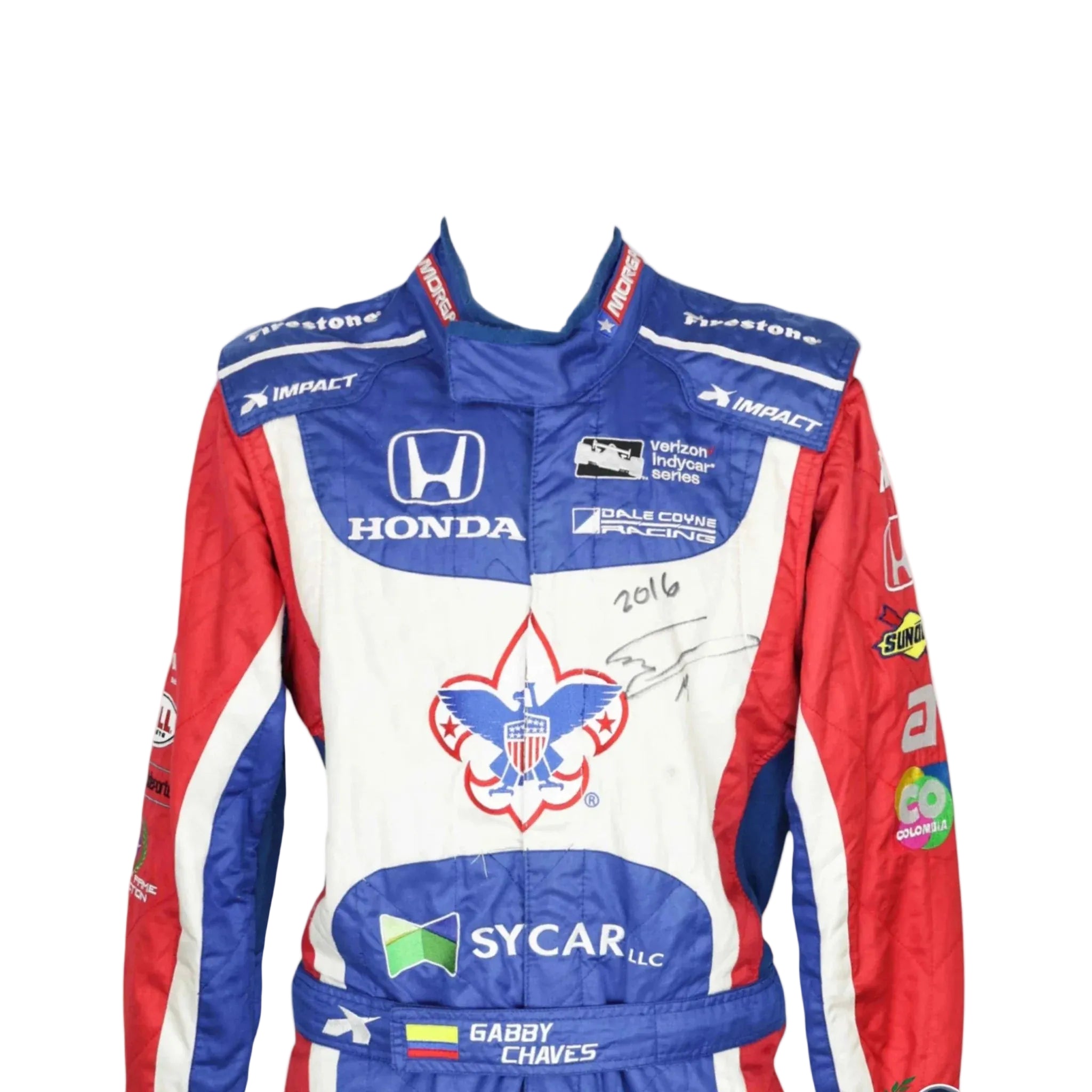 2016 Gabby Chaves Dale Coyne Racing IndyCar Printed Race Suit