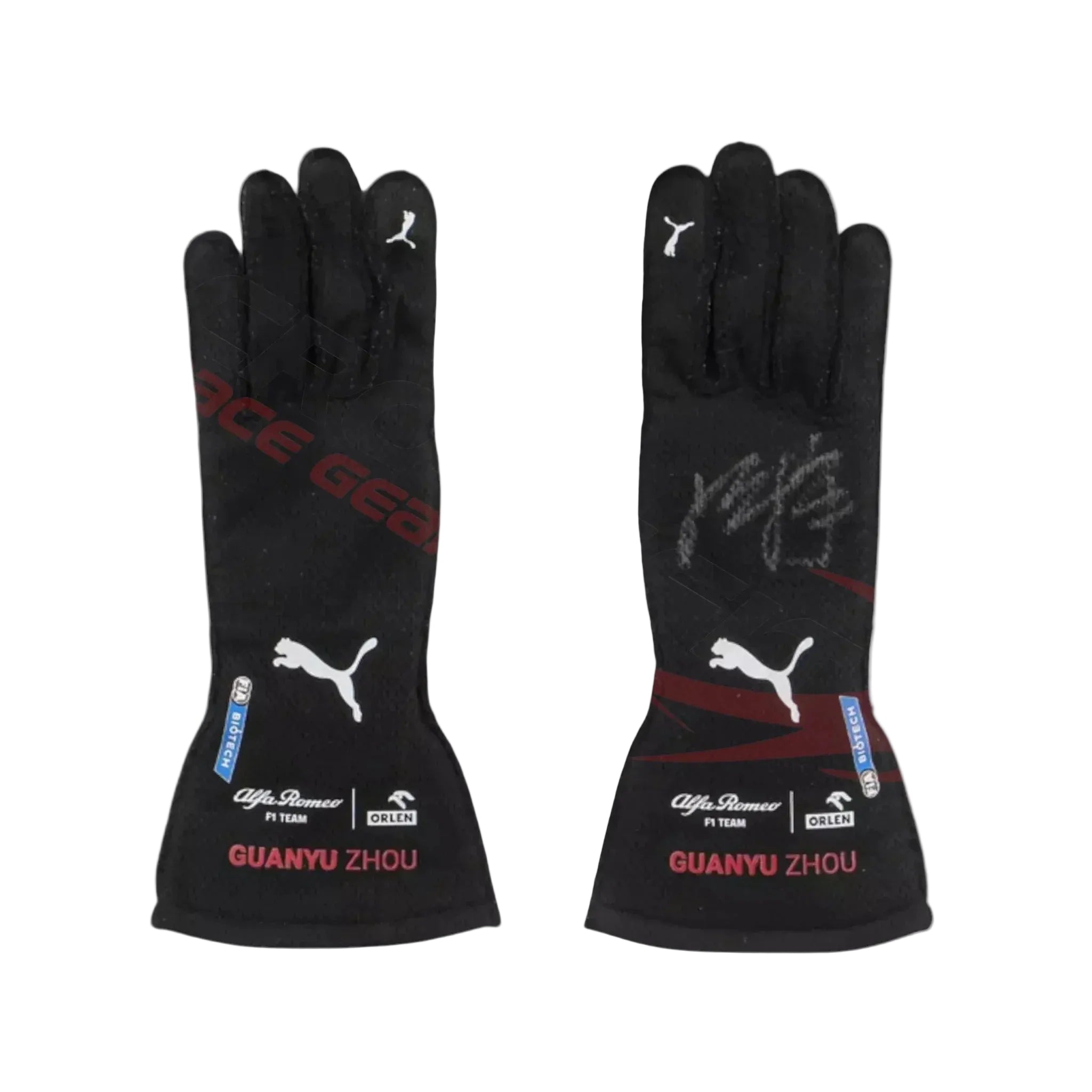 2022 Zhou Guanyu F1 Race Gloves Singapore GP