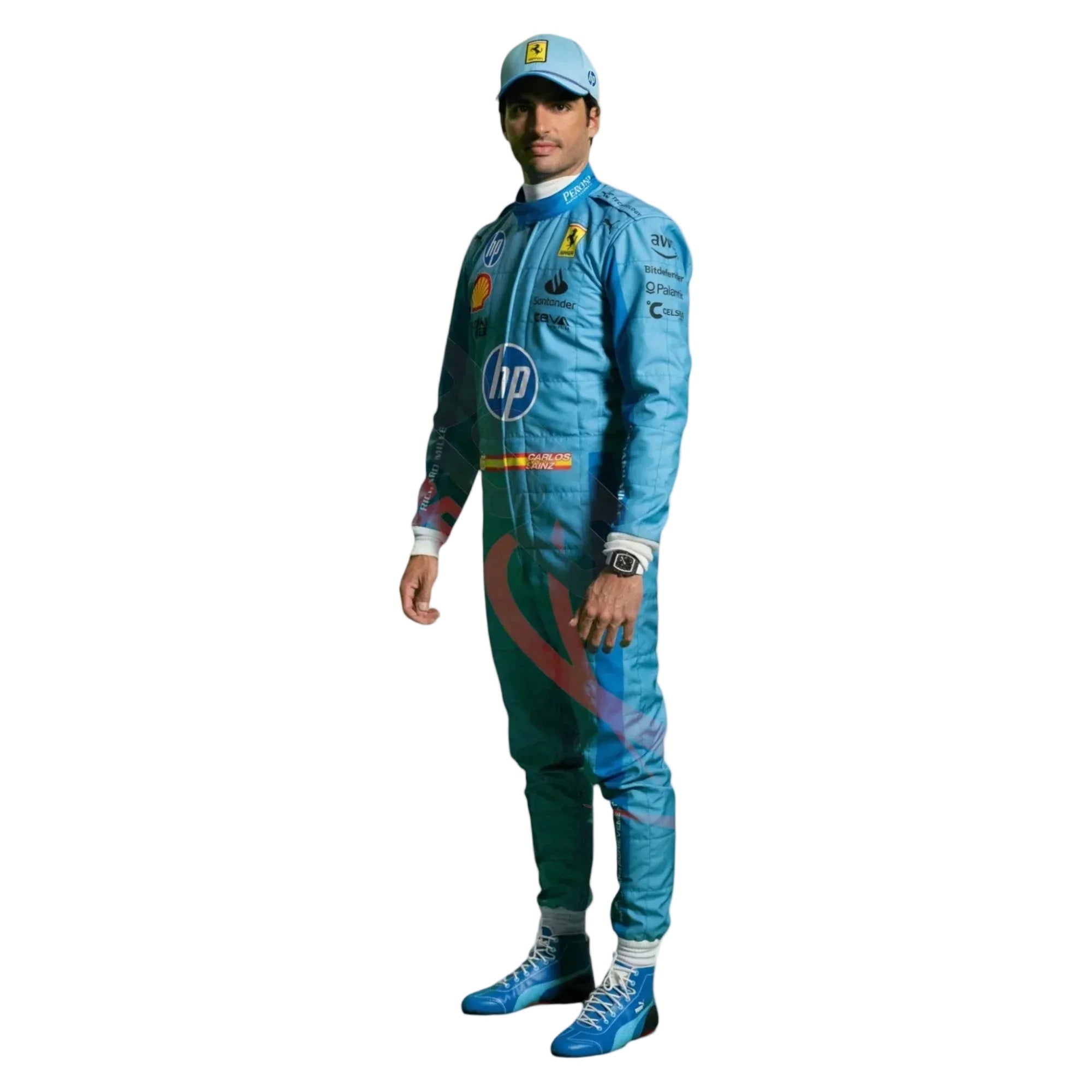 2024 Carlos Sainz Ferrari HP Miami Grand Prix F1 Race Suit