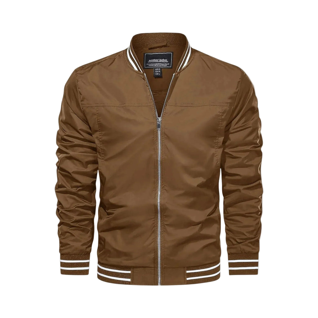 Men's Lightweight Bomber Jacket - Brown