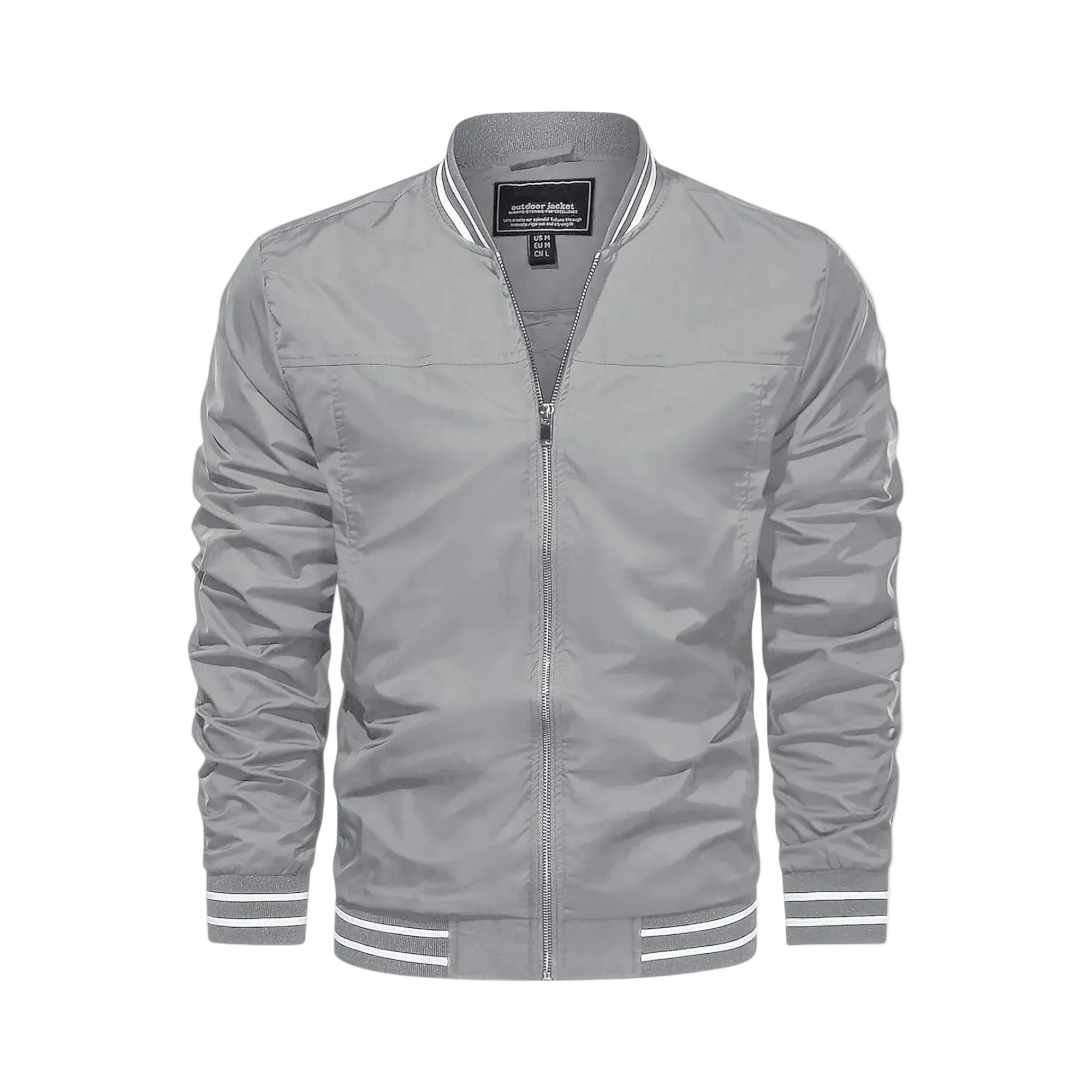 Men's Lightweight Bomber Jacket - Light Grey