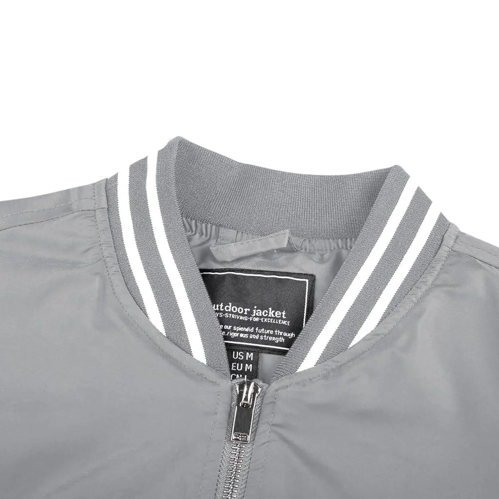 Men's Lightweight Bomber Jacket - Light Grey