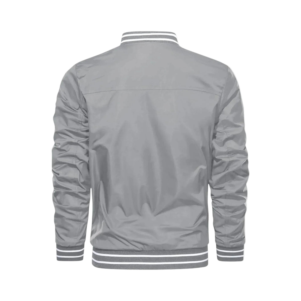 Men's Lightweight Bomber Jacket - Light Grey